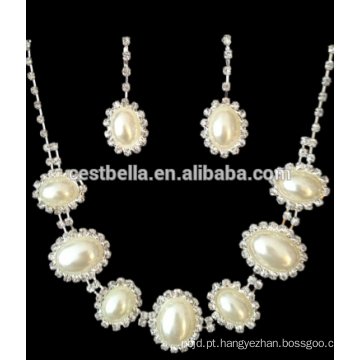 Venda Por Atacado White Pearl Acessórios Bridal Jewelry Necklace Earring